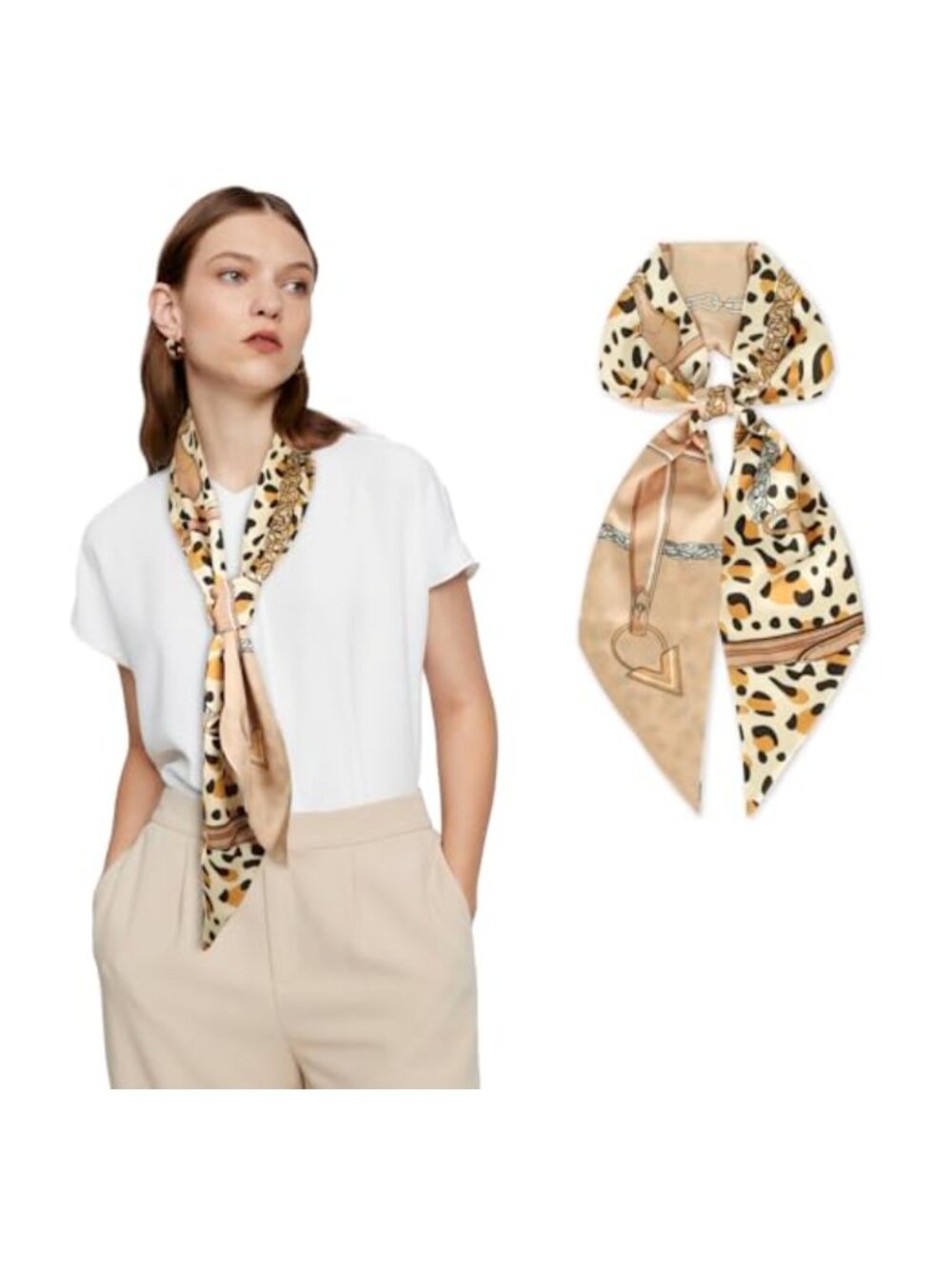 Mulberry Silk Like Head Scarf Satin Neck Hair Bag Wrap
